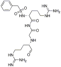 N2-[(Phenylmethyl)sulfonyl]-D-arginyl-N-[(1S)-4-[(aminoiminomethyl)amino]-1-formylbutyl]glycinamide Structure