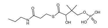 (R,S)-3-hydroxy-4-((3-(propylamino)-3-oxopropyl)thio)-2,2-dimethyl-4-oxobutan-1-ol, phosphate ester结构式