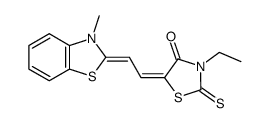 3-ethyl-5-[2-(3-methyl-3H-benzothiazol-2-ylidene)-ethylidene]-2-thioxo-thiazolidin-4-one Structure