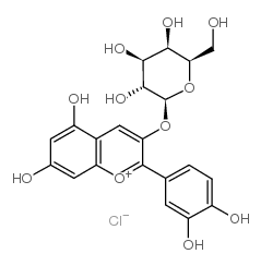 矢车菊素-3-O-半乳糖苷结构式