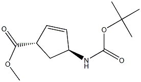 Trans-(1S,4S)-4-Boc-aMino-2-Cyclopentene-1-carboxylic acid Methyl ester Structure