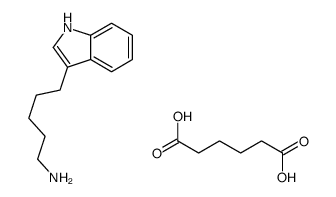 6-hydroxy-6-oxohexanoate,5-(1H-indol-3-yl)pentylazanium结构式