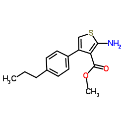 2-AMINO-4-(4-PROPYL-PHENYL)-THIOPHENE-3-CARBOXYLIC ACID METHYL ESTER结构式