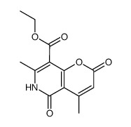4,7-dimethyl-2,5-dioxo-5,6-dihydro-2H-pyrano[3,2-c]pyridine-8-carboxylic acid ethyl ester结构式