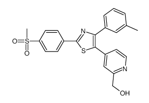 [4-[4-(3-methylphenyl)-2-(4-methylsulfonylphenyl)-1,3-thiazol-5-yl]pyridin-2-yl]methanol结构式