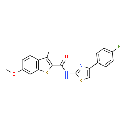 3-chloro-N-(4-(4-fluorophenyl)thiazol-2-yl)-6-methoxybenzo[b]thiophene-2-carboxamide结构式