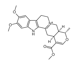 (20α)-3,16,17-Tridehydro-10,11-dimethoxy-16-(methoxycarbonyl)-19α-methyl-18-oxayohimban-4-ium structure