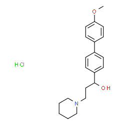 alpha-(3-Methoxy-4-biphenylyl)-1-piperidinepropanol hydrochloride structure