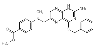 methyl 4-[(2-amino-4-benzylsulfanyl-7,8-dihydropteridin-6-yl)methyl-methyl-amino]benzoate Structure