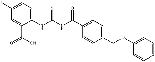 5-iodo-2-[[[[4-(phenoxymethyl)benzoyl]amino]thioxomethyl]amino]-benzoic acid Structure