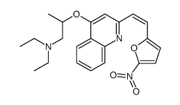 N,N-diethyl-2-[2-[(E)-2-(5-nitrofuran-2-yl)ethenyl]quinolin-4-yl]oxypropan-1-amine Structure