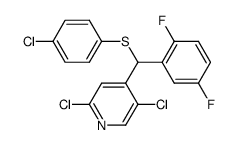 2,5-Dichloro-4-[(4-chlorophenylthio)-(2,5-difluorophenyl)methyl]pyridine结构式