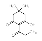 2-Cyclohexen-1-one,3-hydroxy-5,5-dimethyl-2-(1-oxopropyl)-结构式