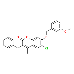 3-benzyl-6-chloro-7-[(3-methoxyphenyl)methoxy]-4-methylchromen-2-one picture