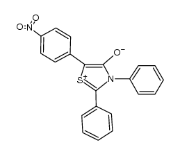 5-(4-nitro-phenyl)-4-oxo-2,3-diphenyl-4,5-dihydro-thiazolium betaine Structure