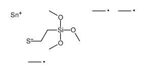 trimethoxy(2-triethylstannylsulfanylethyl)silane结构式