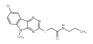 Acetamide, 2-[(8-bromo-5-methyl-5H-1,2,4-triazino[5,6-b]indol-3-yl)thio]-N-propyl- (9CI) picture
