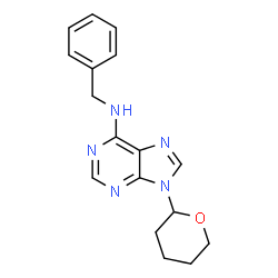 Adenine, N-benzyl-9-(tetrahydro-2H-pyran-2-yl)- (8CI) structure