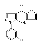 (5-amino-1-(3-chlorophenyl)-1h-pyrazol-4-yl)(furan-2-yl)methanone结构式