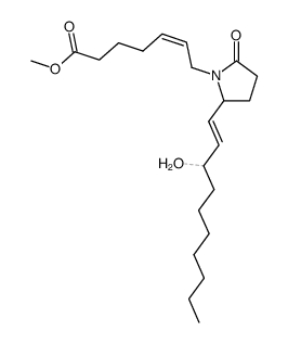 (Z)-7-[2-((E)-3-Hydroxy-dec-1-enyl)-5-oxo-pyrrolidin-1-yl]-hept-5-enoic acid methyl ester Structure