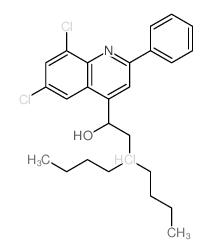 2-(dibutylamino)-1-(6,8-dichloro-2-phenyl-quinolin-4-yl)ethanol结构式