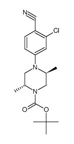 tert-Butyl (2R,5S)-4-(3-chloro-4-cyanophenyl)-2,5-dimethylpiperazine-1-carboxylate结构式