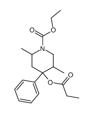 2,5-Dimethyl-4-phenyl-4-propionyloxy-piperidine-1-carboxylic acid ethyl ester结构式