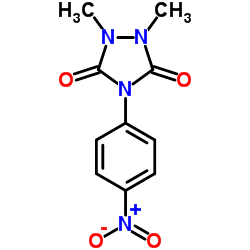 1,2-Dimethyl-4-(4-nitrophenyl)-1,2,4-triazolidine-3,5-dione结构式