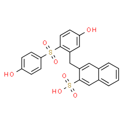 3-[[5-hydroxy-2-[(4-hydroxyphenyl)sulphonyl]phenyl]methyl]naphthalene-2-sulphonic acid Structure