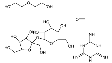 (2R,3R,4S,5S,6R)-2-[(2R,3S,4S,5R)-3,4-dihydroxy-2,5-bis(hydroxymethyl)oxolan-2-yl]oxy-6-(hydroxymethyl)oxane-3,4,5-triol,formaldehyde,2-(2-hydroxyethoxy)ethanol,1,3,5-triazine-2,4,6-triamine Structure