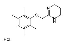 2-[(2,3,5,6-tetramethylphenyl)sulfanylmethyl]-1,4,5,6-tetrahydropyrimidine,hydrochloride Structure