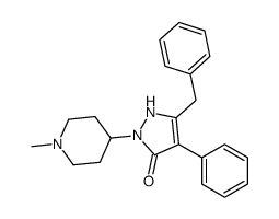 5-benzyl-2-(1-methylpiperidin-4-yl)-4-phenyl-1H-pyrazol-3-one结构式