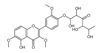 5-hydroxy-3,6-dimethoxy-2-[3-methoxy-4-(1,2,4,5-tetrahydroxy-3-oxohexoxy)phenyl]chromen-4-one结构式