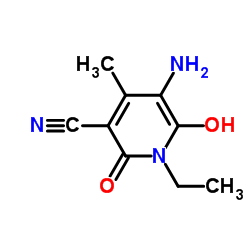 3-Pyridinecarbonitrile, 5-amino-1-ethyl-1,2-dihydro-6-hydroxy-4-methyl-2-oxo- structure