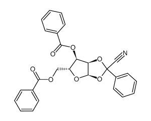 3,5-di-O-benzoyl-1,2-O-(1-cyanobenzylidene)-β-ribofuranose结构式