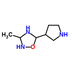 3-Methyl-5-(3-pyrrolidinyl)-1,2,4-oxadiazolidine结构式