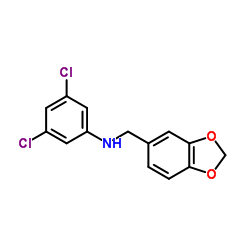 N-(1,3-Benzodioxol-5-ylmethyl)-3,5-dichloroaniline结构式