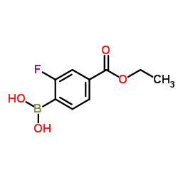 4-(乙氧基甲酰)-2-氟苯硼酸结构式