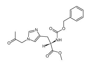 N(α)-benzyloxycarbonyl-N(τ)-(2-oxopropyl)-L-histidine methyl ester结构式