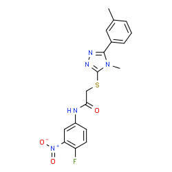 N-(4-FLUORO-3-NITROPHENYL)-2-([4-METHYL-5-(3-METHYLPHENYL)-4H-1,2,4-TRIAZOL-3-YL]SULFANYL)ACETAMIDE Structure