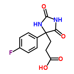 3-[4-(4-FLUORO-PHENYL)-2,5-DIOXO-IMIDAZOLIDIN-4-YL]-PROPIONIC ACID structure