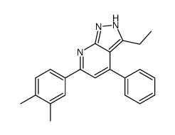 6-(3,4-dimethylphenyl)-3-ethyl-4-phenyl-2H-pyrazolo[3,4-b]pyridine结构式