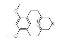 12,14-Dimethoxy-6-thia-bicyclo[9.3.1]pentadeca-1(14),11(15),12-triene-4,8-dione结构式