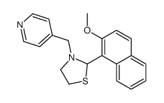 2-(2-methoxynaphthalen-1-yl)-3-(pyridin-4-ylmethyl)-1,3-thiazolidine结构式