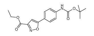 5-(4-tert-butoxycarbonylaminophenyl)isoxazole-3-carboxylic acid ethyl ester结构式