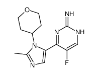 5-Fluoro-4-[2-methyl-1-(tetrahydro-2H-pyran-4-yl)-1H-imidazol-5-y l]-2-pyrimidinamine structure