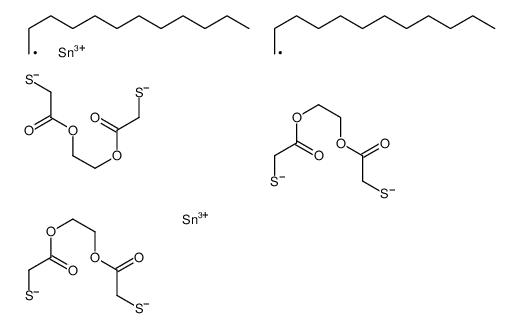 ethylene bis[[(8-dodecyl-5,11-dioxo-1,4-dioxa-7,9-dithia-8-stannacycloundec-8-yl)thio]acetate] structure