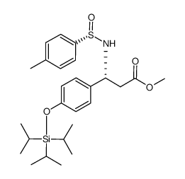 methyl (R)-3-(((S)-p-tolylsulfinyl)amino)-3-(4-((triisopropylsilyl)oxy)phenyl)propanoate Structure