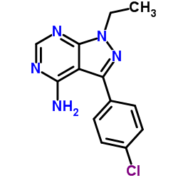3-(4-Chlorophenyl)-1-ethyl-1H-pyrazolo[3,4-d]pyrimidin-4-amine结构式