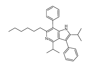 6-hexyl-2,4-diisopropyl-3,7-diphenyl-1H-pyrrolo[3,2-c]pyridine结构式